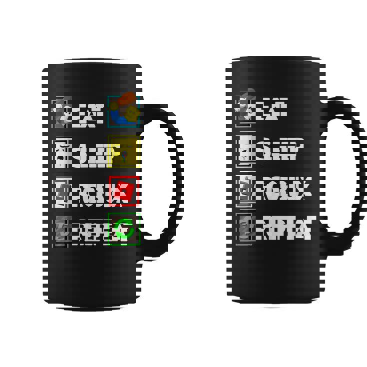 Noob And Professional Gamer Eat Sleep Robux Repeat Coffee Mug