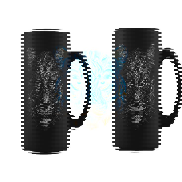 Obra De Arte Tigre Ojos Azules Arte Animal Tigre Taza de café