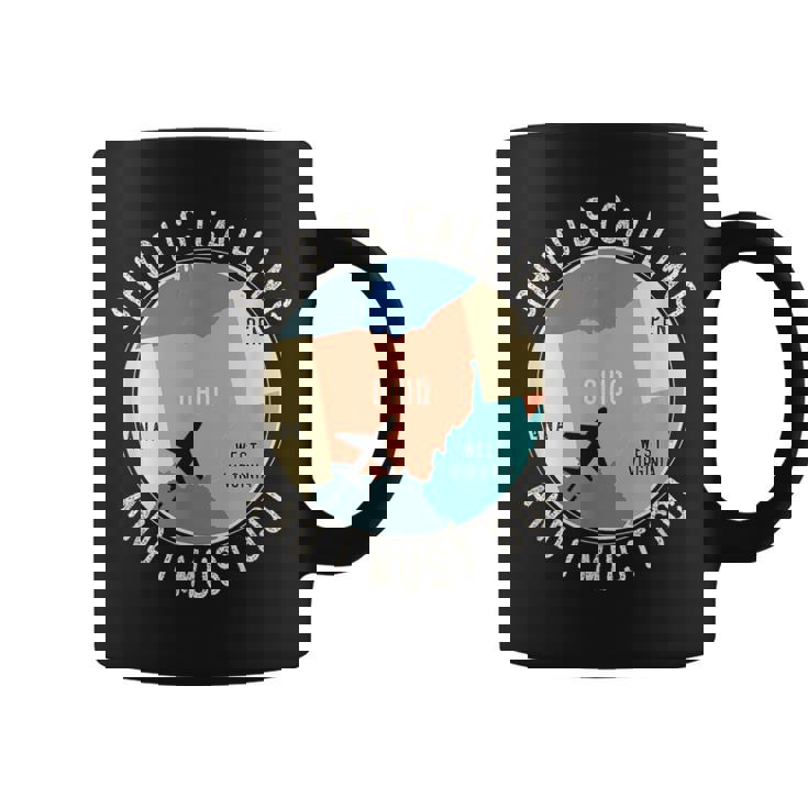 Ohio Is Calling And I Must Go Ohio Map Graphic Print Coffee Mug