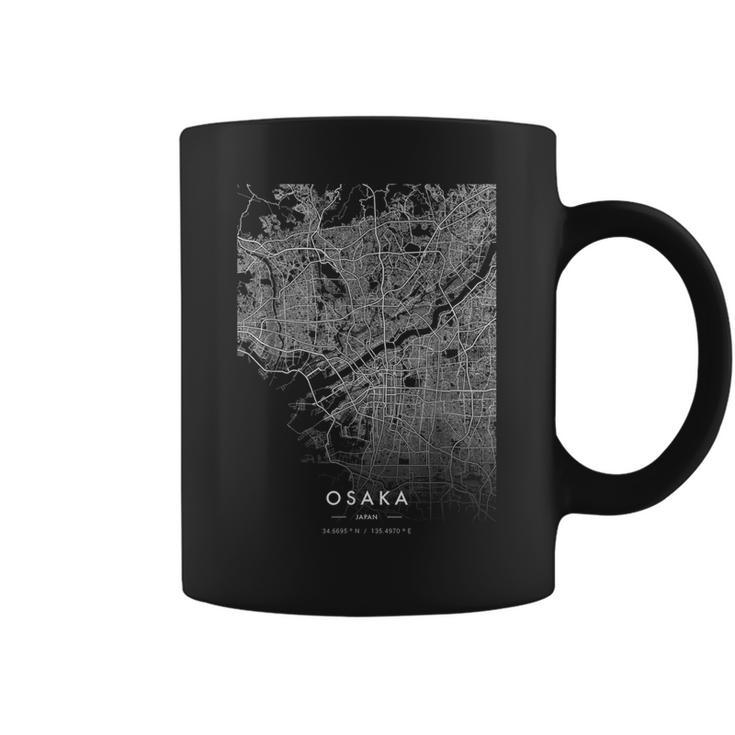 Osaka Japón City Coordenadas Skyline City Mapa Taza de café