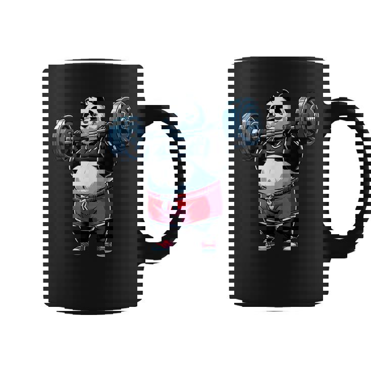 Panda Halterofilia Fitness Gimnasio Entrenamiento Taza de café