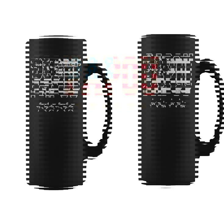 Papou Father's Day American Flag 4Th Of July Christmas Xmas Coffee Mug