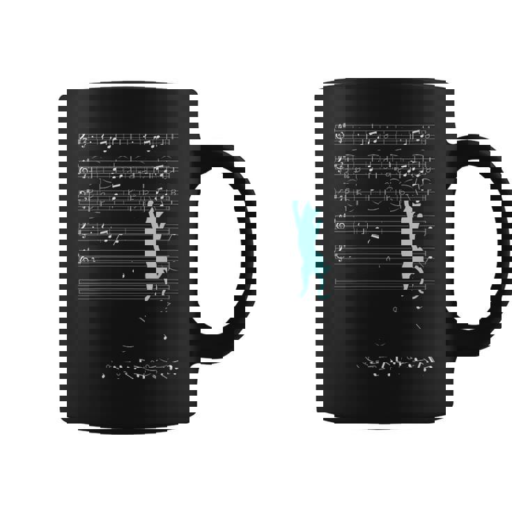 Partition De Musique Grimpée De Chaton Pour Les Amoureux Des Chats Musicaux Tasse