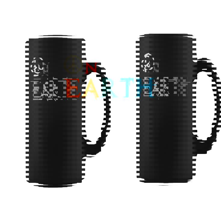 Peace On Earth Peace Sign Symbol Hippie World Love Pacifist Graphic Print Coffee Mug