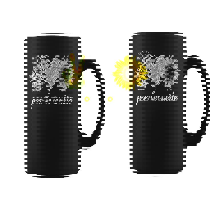 Peace Love Tournesol Hippie Amoureux De Tournesol Tasse