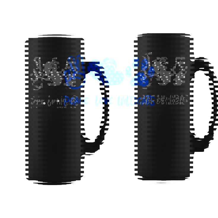 Peace Love Wildcats Kentucky Ky Pride Grunge Coffee Mug