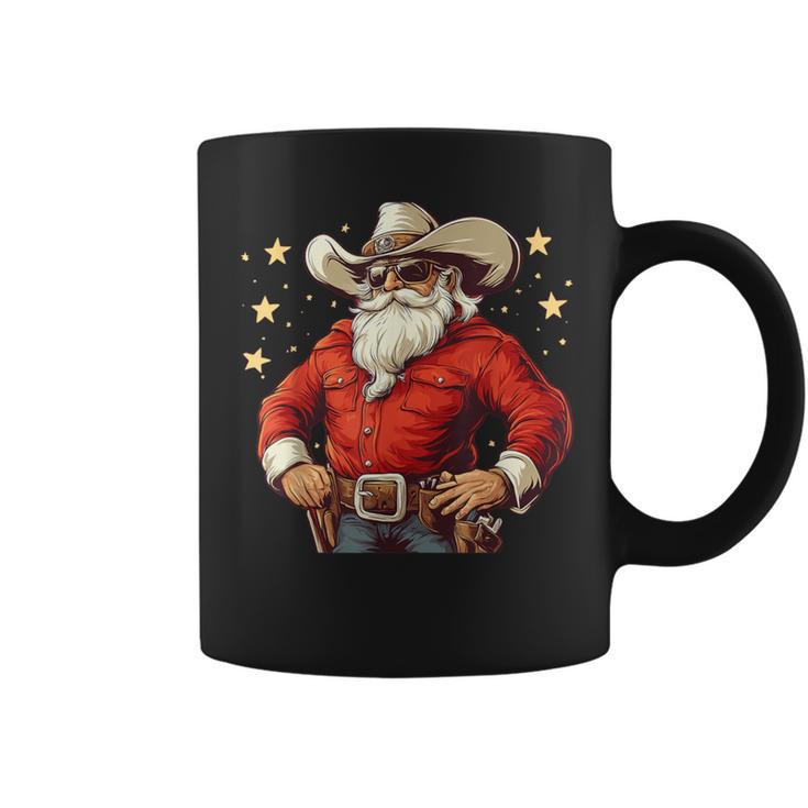 Chapeau Cowboy De Noël – Père Noël, LED, Tissu épais, Rouge/blanc, 38x30x13 Cm