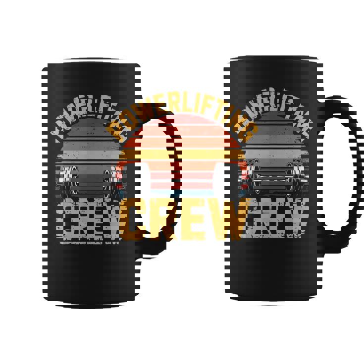 Powerlifting Crew Retro Body Builder Entrenamiento Powerlifting Taza de café