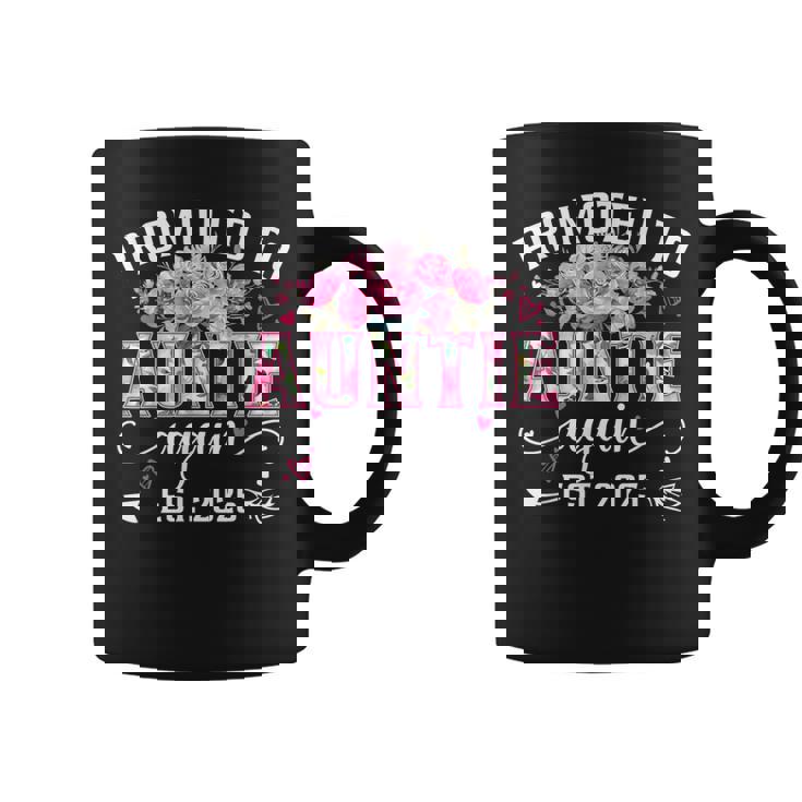Promoted To Auntie Again Est 2025 Floral Soon To Be Auntie Coffee Mug