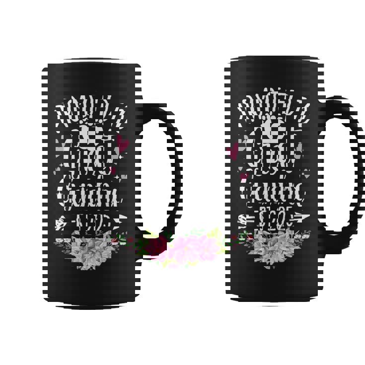Promoted To Great Grandma Est 2025 First Time New Grandma Coffee Mug