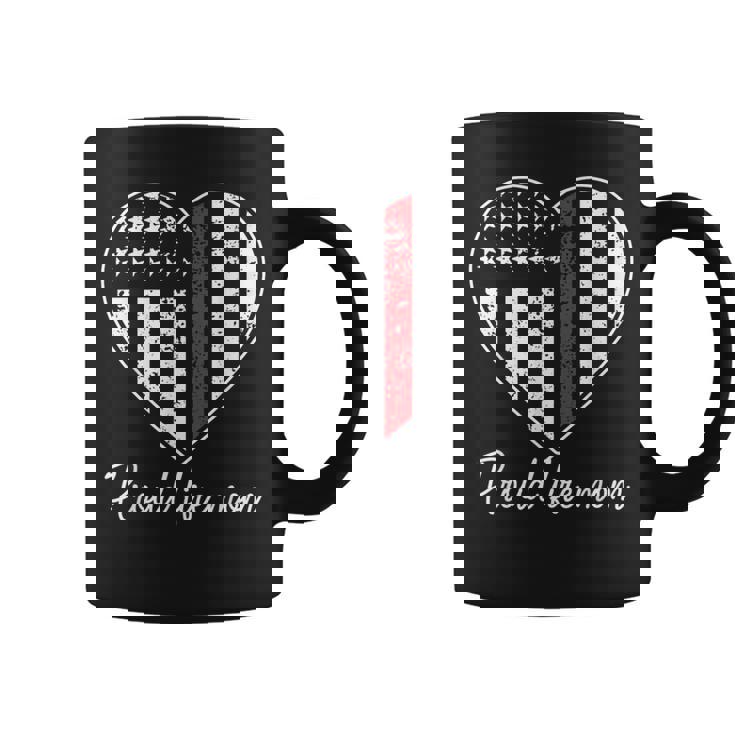 Proud Fire Mom Of A Firefighter Mother Heart Coffee Mug