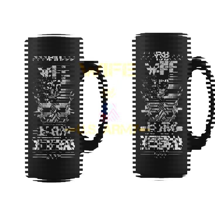 Proud Wife Of A US Army Veteran Flag Veterans Day Coffee Mug