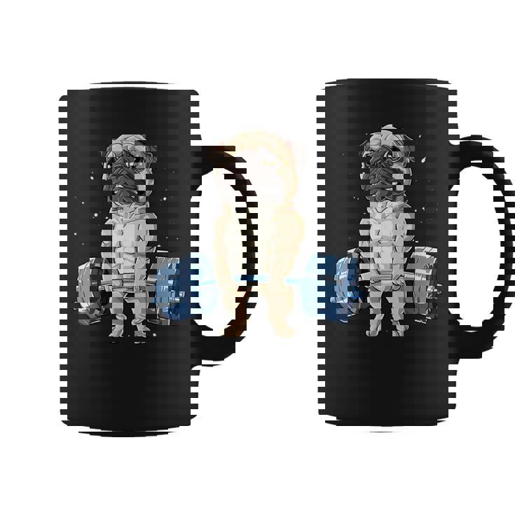 Pug Levantamiento De Pesas Divertido Deadlift Hombres Fitness Gym Entrenamiento Taza de café
