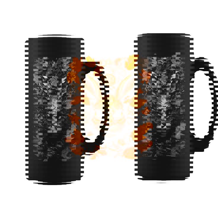Rabbit Autumn Leaves Animal Art Robot Graphic Hare Graphic Print Coffee Mug
