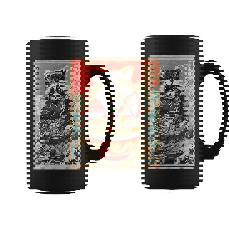 Raccoon Eating Ramen Japanese Noodles Racoon Anime Coffee Mug