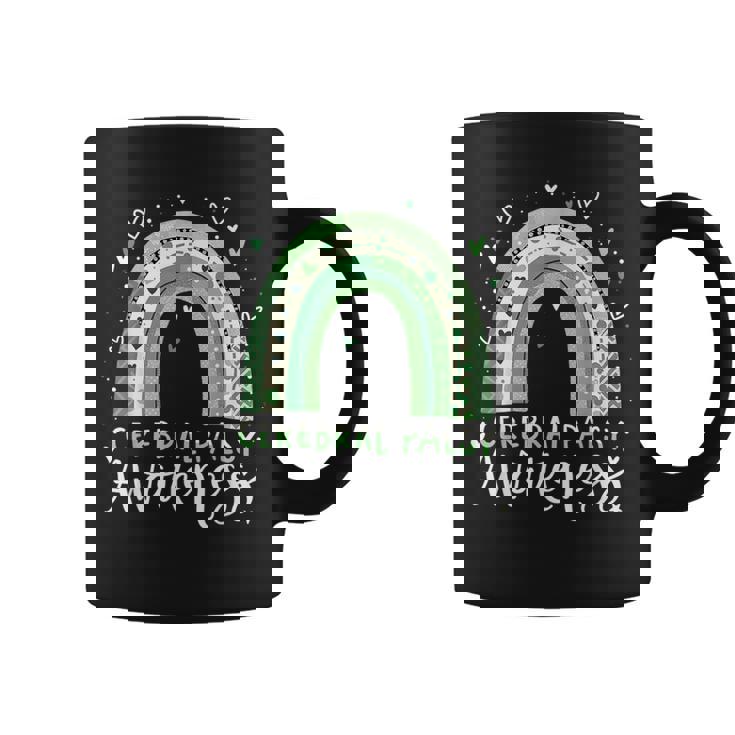 Rainbow In March We Wear Green Cerebral Palsy Awareness Coffee Mug