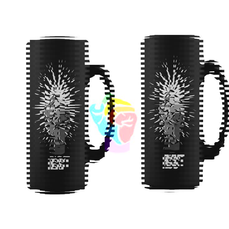 Rainbow Resist Trump Anti-Trump LGBT Gay Pride Tee Graphic Print Coffee Mug