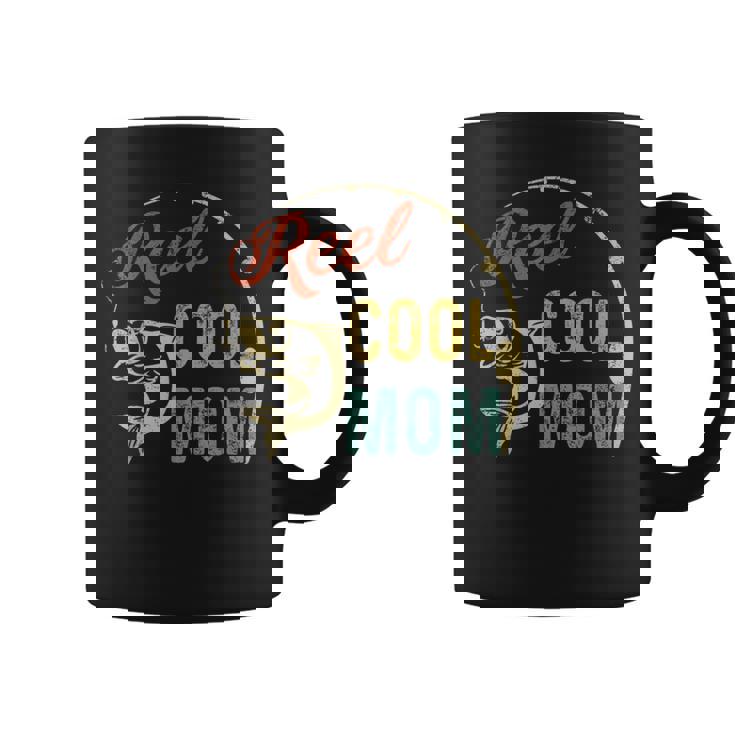 Reel Cool Mom Mama Mommy Fishing Fathers Day Vintage Tees Graphic Print Coffee Mug