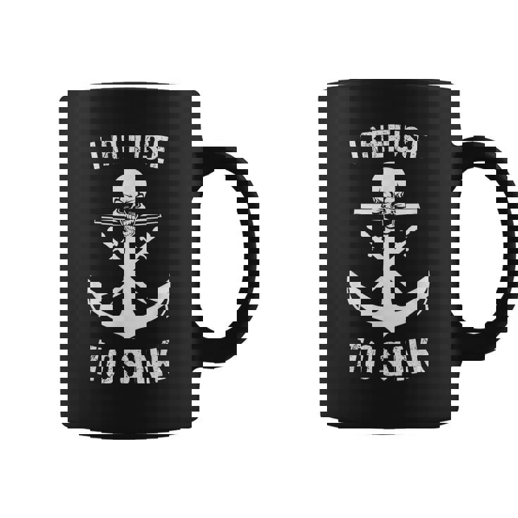 I Refuse To Sink De Entrenamiento De Gimnasio Con Calavera De Ancla Taza de café