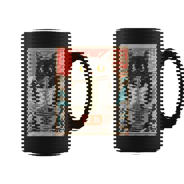 Retro Cat Ramen Japanese Graphic Kawaii Cat Anime Coffee Mug