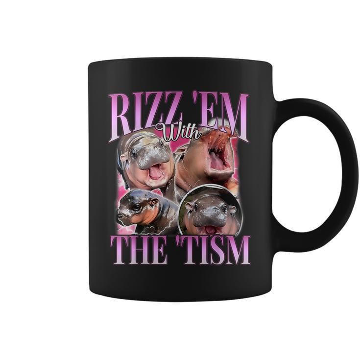 Rizz Em With The Tism Meme Moo Deng Coffee Mug