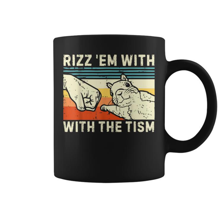 Rizz Em With The Tism Rizzler Joke Meme Rizzling Squirrel Graphic Print Coffee Mug