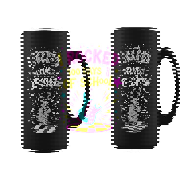 I Rocked 100 Days Of School Celebration 100Th Rock Guitar Coffee Mug