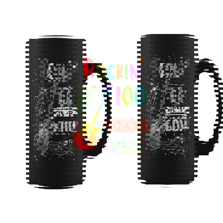 Rockin' 100 Days Of School Guitar Student Music Teacher Coffee Mug