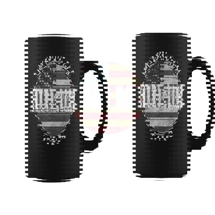 Round Rock Texas Drapeau Américainintage Tasse