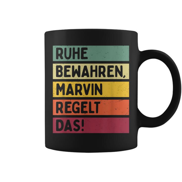 Ruhe Bewahren Marvin Regelt Das Spruch In Retro Farben Tassen