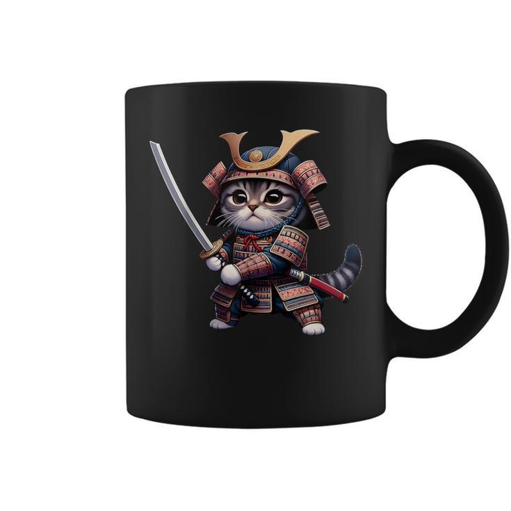 Samurai Cat Japanese Samurai Ninja Cat Taza de café