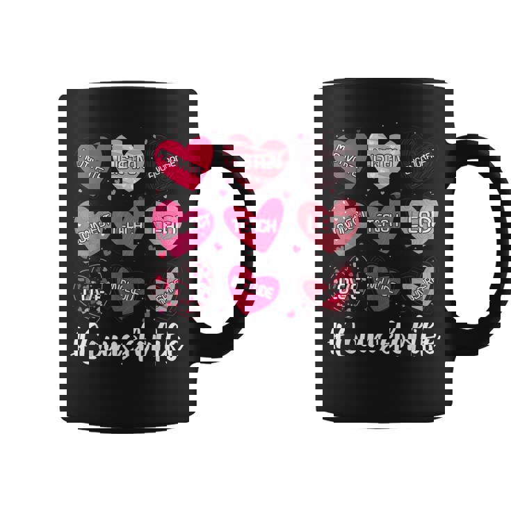 School Counselor Hearts Teacher Appreciation Valentines Day Coffee Mug