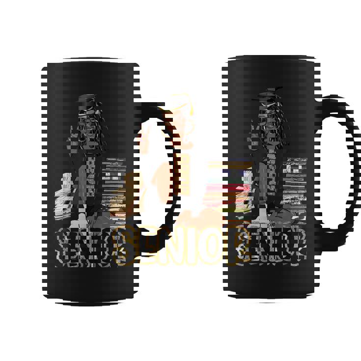 Senior 2025 Class Of 2025 Graduation Black Girl Afro Woman Coffee Mug