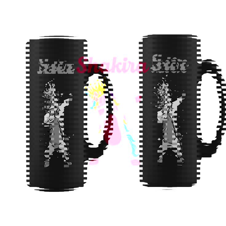 Shakira Nombre Personalizado Cumpleaños Dabbing Unicorn Queen Taza de café