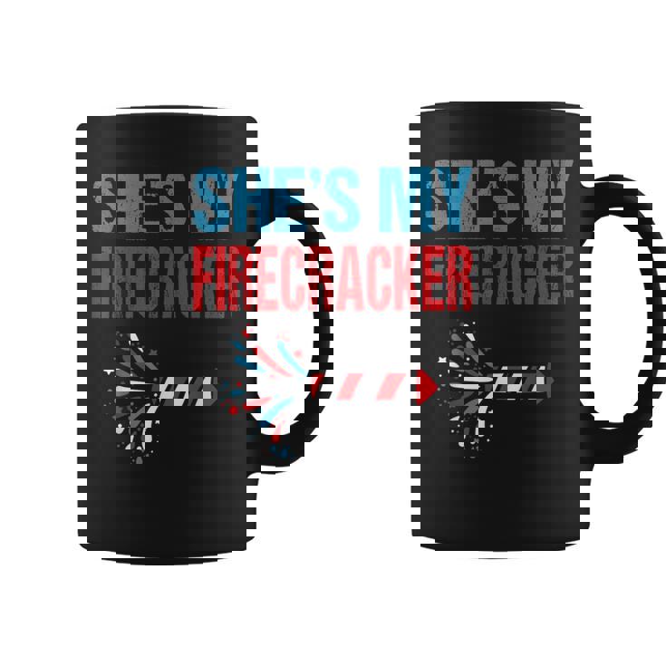 She's My Firecracker 4th Of July Fireworks Matching Couples Graphic Print Coffee Mug