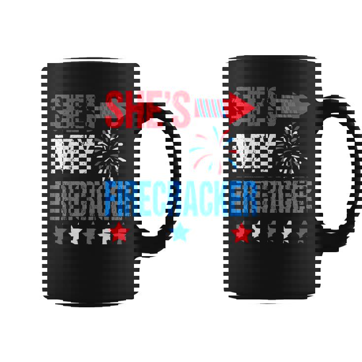 She's My Firecracker Matching 4th Of July Shirts For Couples Graphic Print Coffee Mug