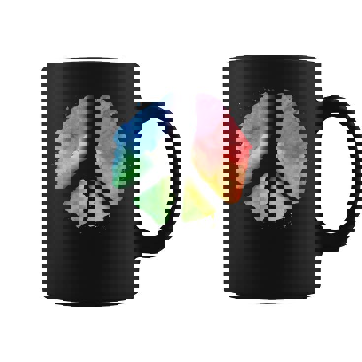 Signe De Paix Aquarelle Arc-En-Ciel Symbole De Paix Minimali Tasse