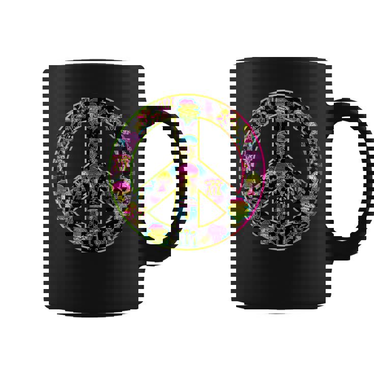 Signe De Paix Groovy Mushroom Cottagecore Retro Hippie Tasse