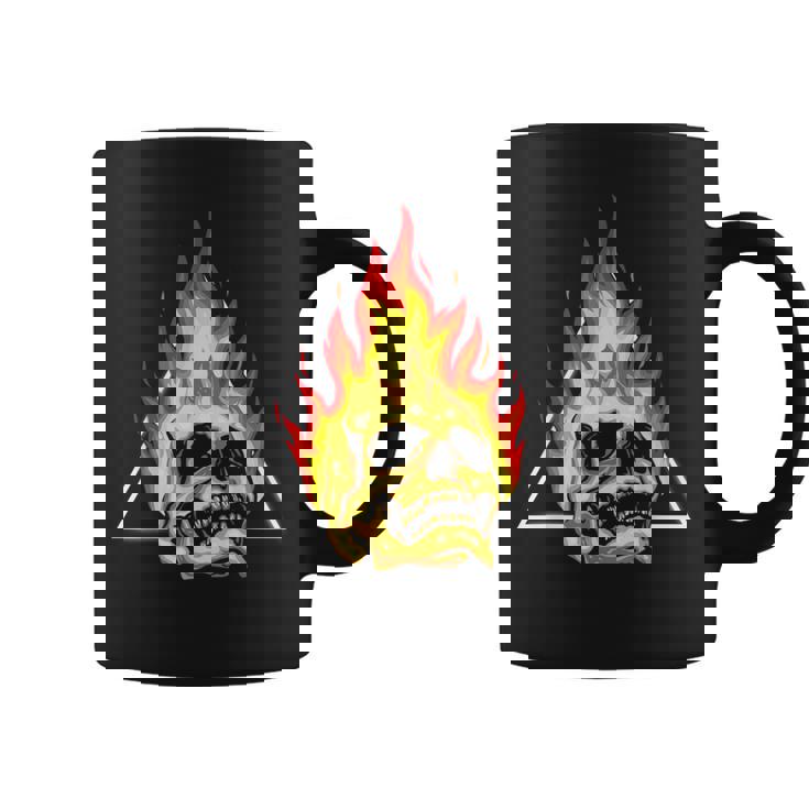 Skull Pyro Burning Skeleton Fire Fireworks Pyrotechnician Graphic Print Coffee Mug
