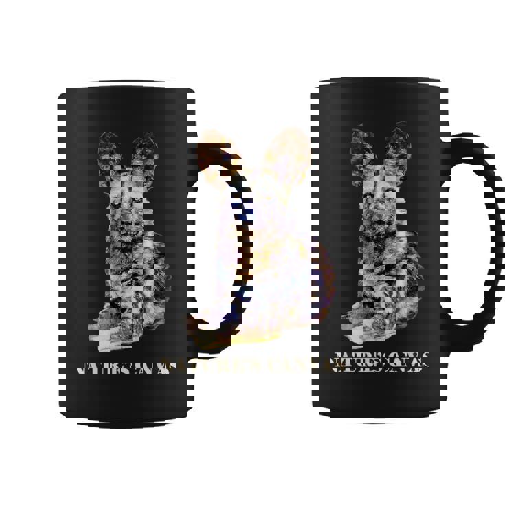 SM's Wild For Africa Apparel Painted Dog Arty African Wild Dog Painting Graphic Print Coffee Mug