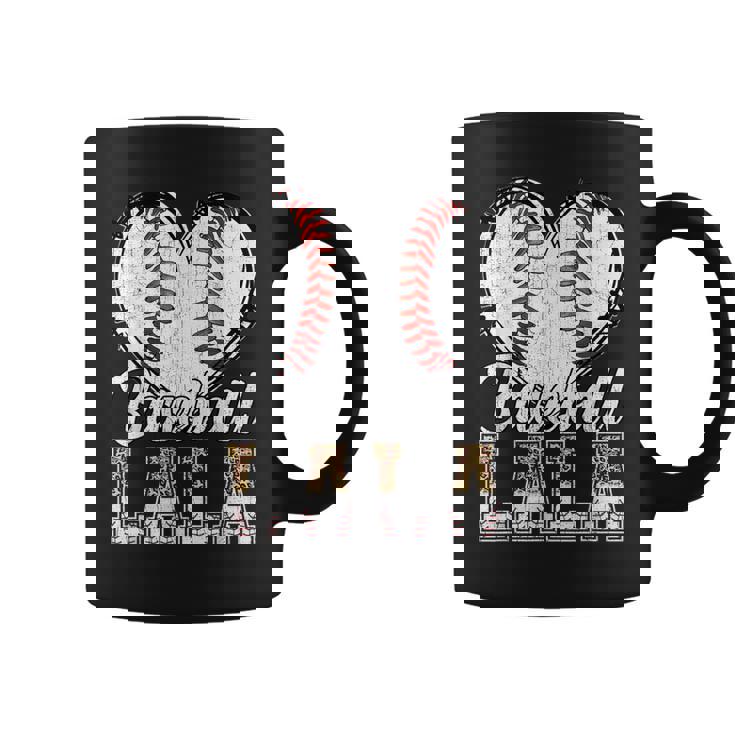 Softball Baseball Lala Heart Leopard Print Mother's Day Coffee Mug
