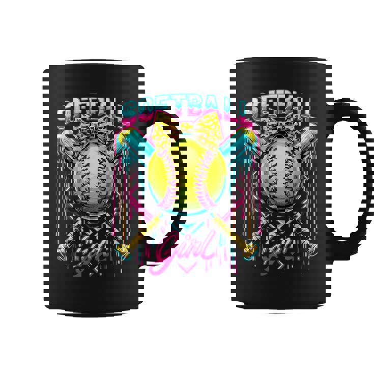Softball Player Girl Ice Cream Softball Drip Coffee Mug
