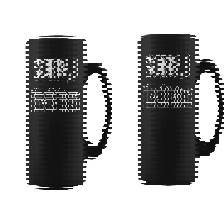 Sorry I I-Dgaf Guitarra Mensaje Oculto Músico Taza de café
