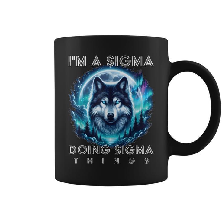Soy Un Sigma Haciendo Sigma Cosas Alfa Lobo Hombre Hombres Taza de café