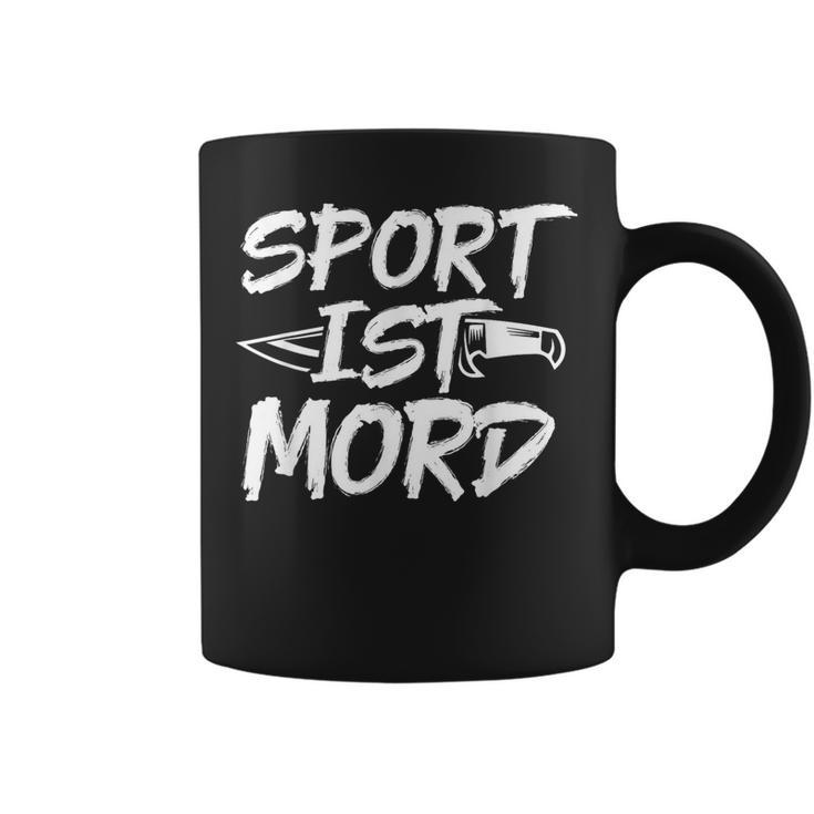 Sport Ist Mord Anti Unsporty Knife Lazy Retro Tassen