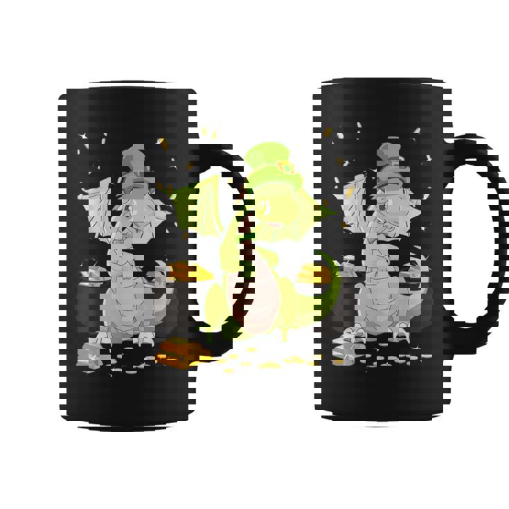 St Patricks Day Lucky Green Dragon Leprechaun Shamrock Irish Graphic Print Coffee Mug
