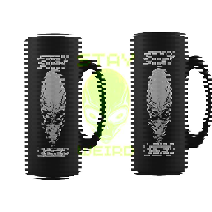 Stay Weird Colorful Alien Head UFO Human Festival Costume Tank Top Graphic Print Coffee Mug