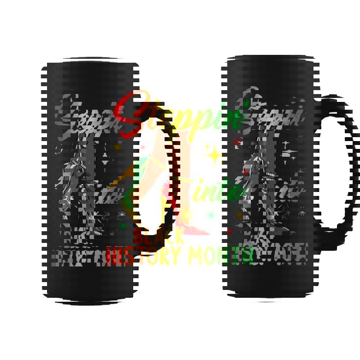 Stepping Into Black History Month Black Girl High Heels Coffee Mug