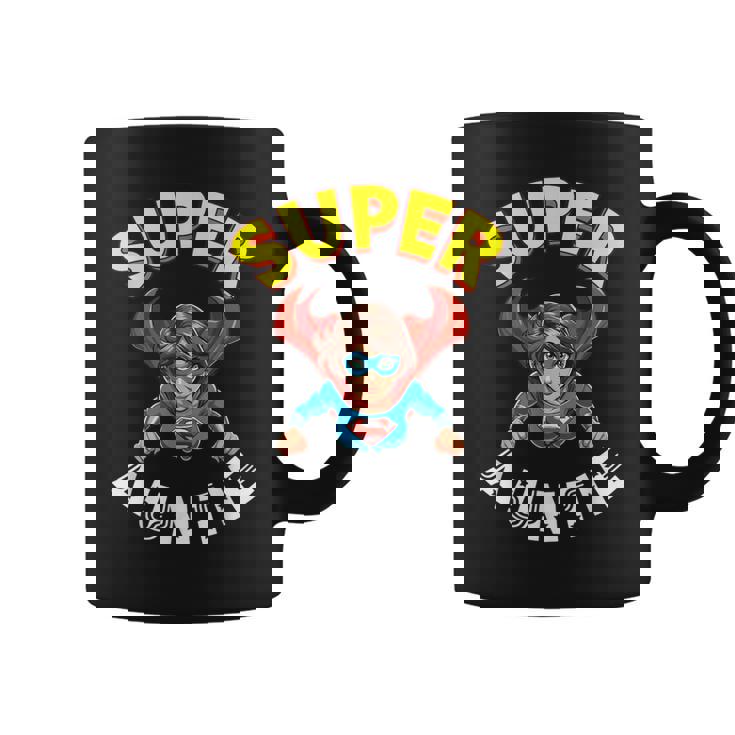 Super Auntie Hero Cape Flying Cartoon Niece Nephew Coffee Mug