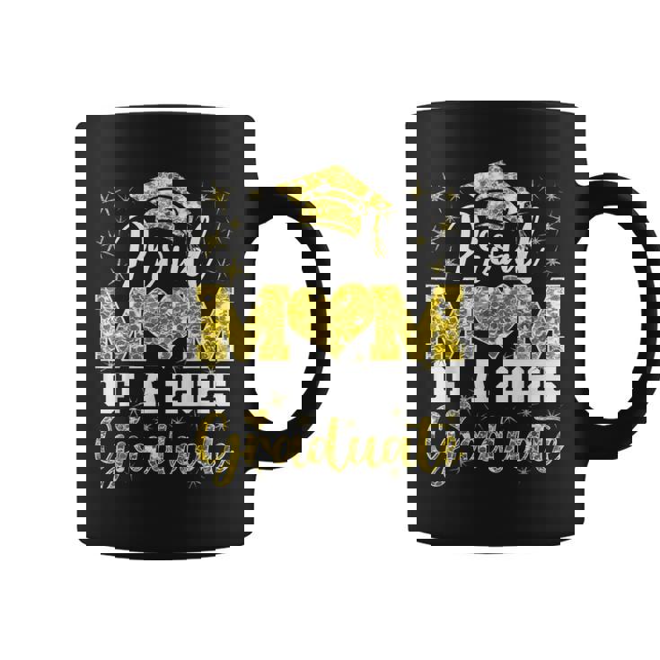 Super Proud Mom Of 2025 Graduate Family College Mother Heart Coffee Mug